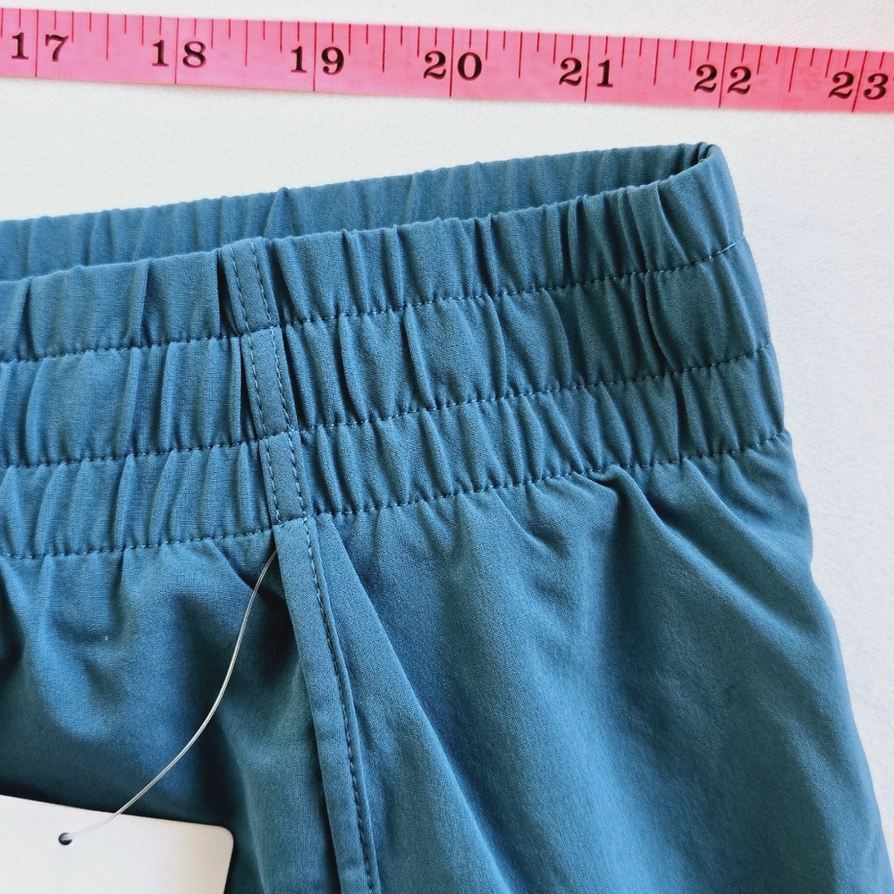 🏷️ATHLETA Mesh Racer Run High Rise 3 Short Teal Blue Size 3X - Picture 6 of 11
